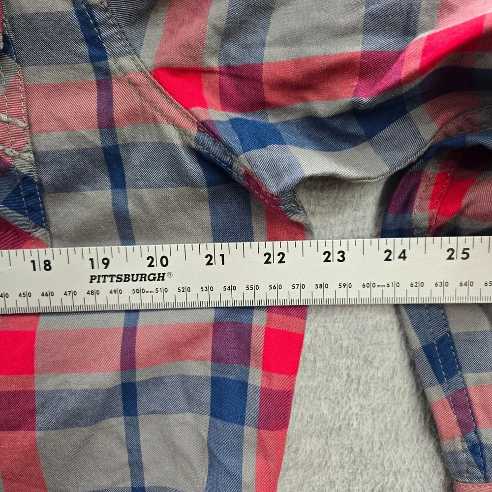 True Religion Men Button Up Shirt Large Red Plaid LS Utility READ